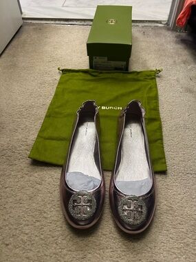 NWT TORY BURCH Minnie travel ballet with pave.